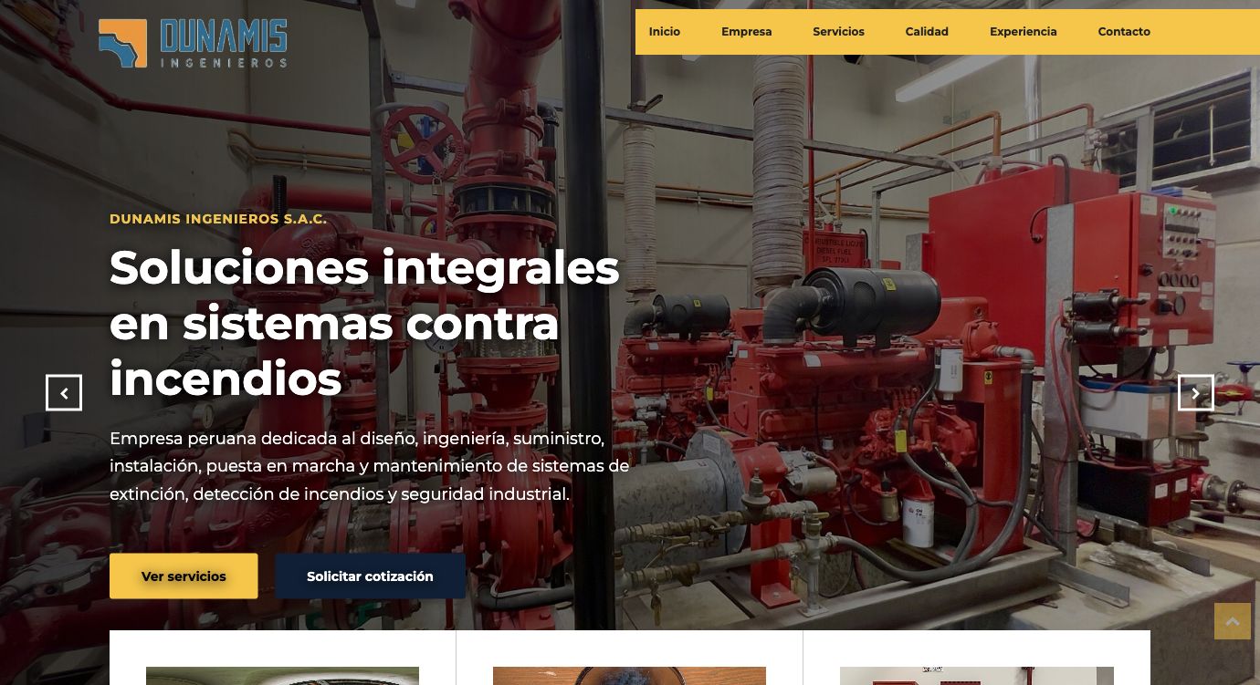 Miniatura del sitio web de Dunamis Ingenieros S.A.C.